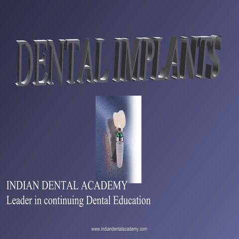 Implants in dentistry/prosthodontic courses