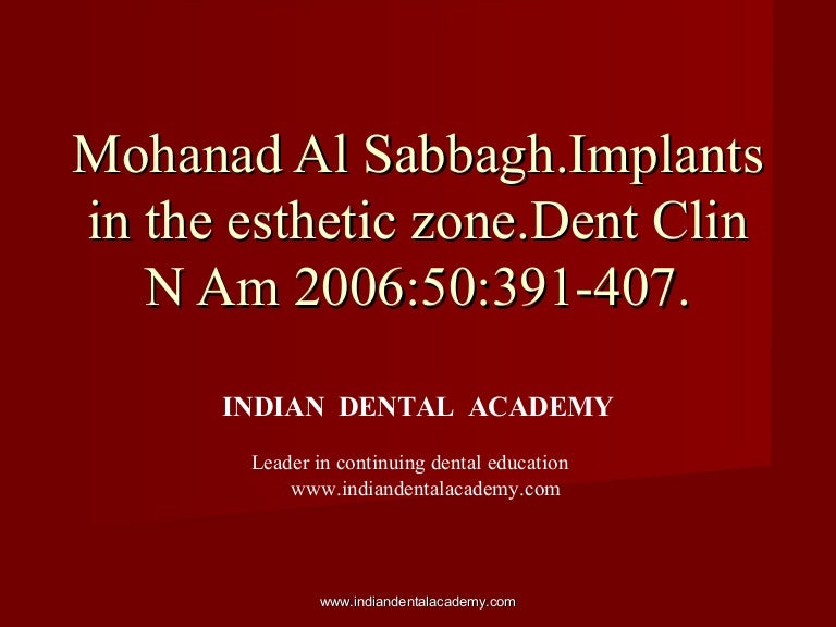 Implants in esthetic zone. / implant dentistry course/ implant dentis…