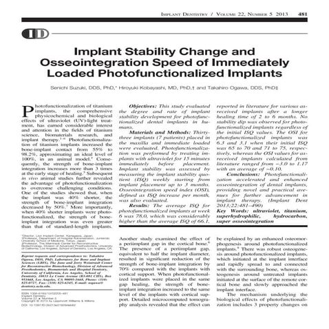 Implant stability rfa | PDF