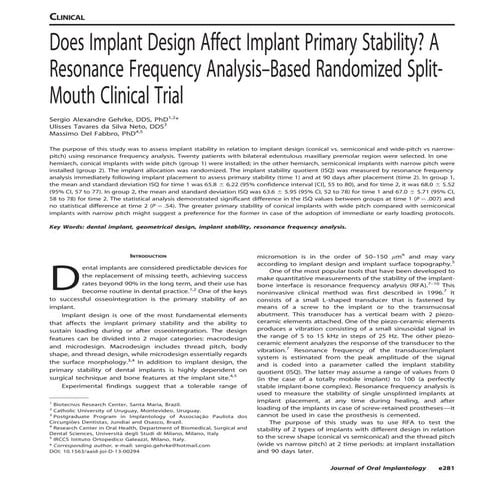 Implant stability rfa | PDF