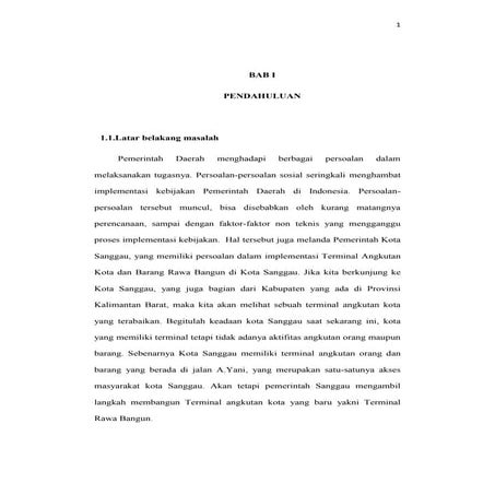 Implementaasi perubahan kebijakan terminal