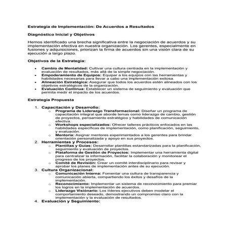 ESTRATEGIA PARA UNA IMPLEMENTACIÓN EFECTIVA DE ACUERDOS EN LA ...