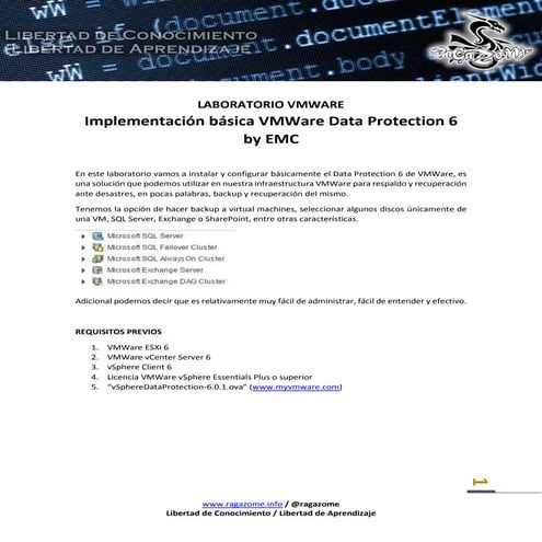Implementación básica VMWare Data Protection 6