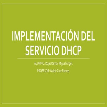 Implementación del servicio dhcp