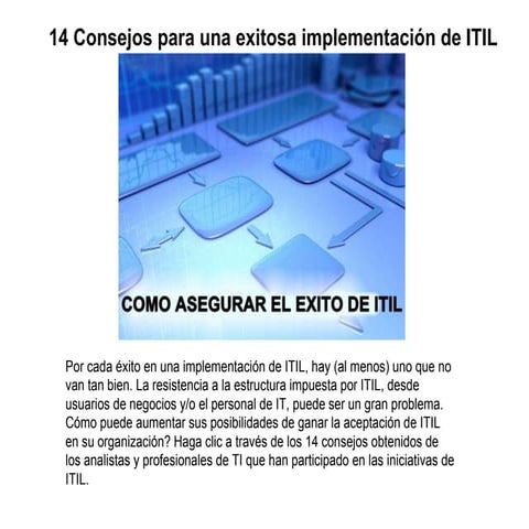 Cómo asegurar el éxito en ITIL