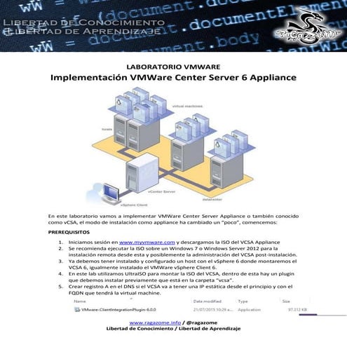 Implementación VMWare Center Server 6 Appliance