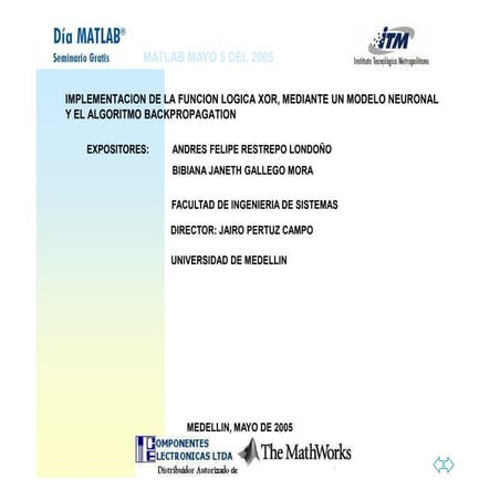 Implementacion de la funcion logica xor, mediante un modelo neuronal y el alg...