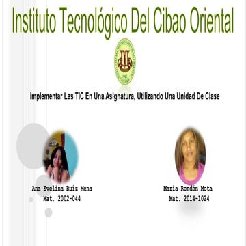 Implementacion de las tics en una signatura utilizando unidad de clase (1)