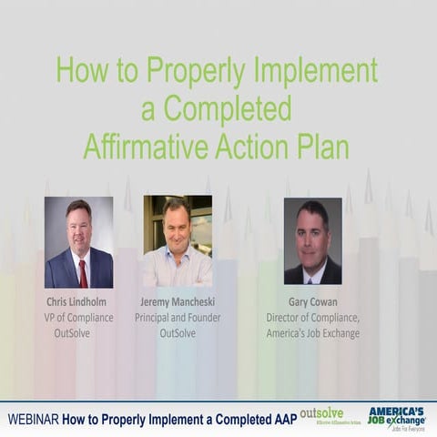 How to Properly Implement a Completed Affirmative Action Plan