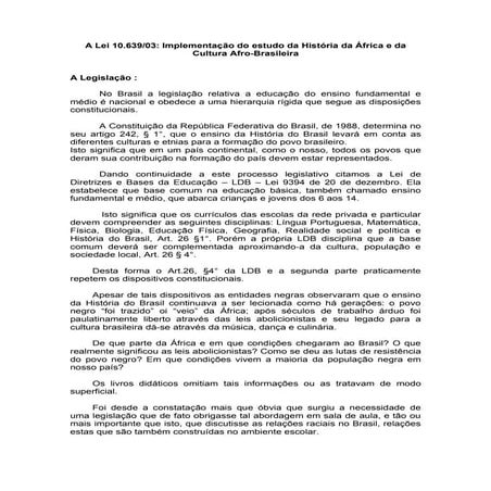 Leis 10.639 03 e 11.645-08 - retrospectiva | PPT