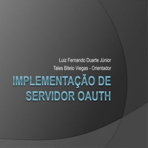 Implementação de Servidor OAuth