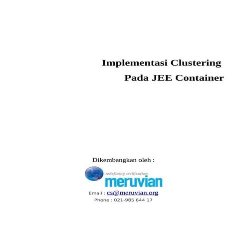 Implementasi clustering pada jee container