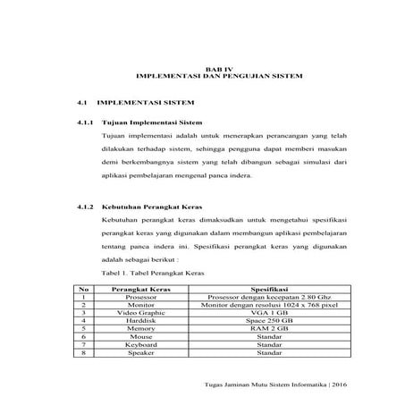 Implementasi dan pengujian sistem
