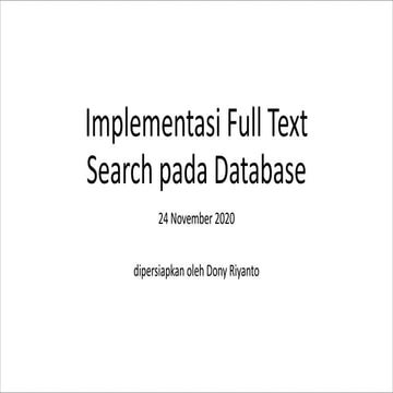 Implementasi Full Textsearch pada Database