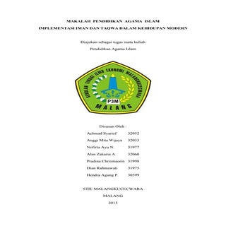 Makalah Implementasi iman dan taqwa...