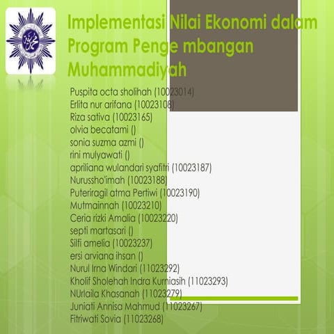 Implementasi nilai ekonomi dalam program muhammadiyah