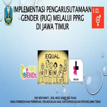 Implementasi Pengarusutamaan Gender (PUG) melalui PPRG Di Jawa Timur | PPTX