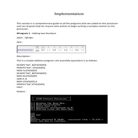 Implementation - Sample Runs