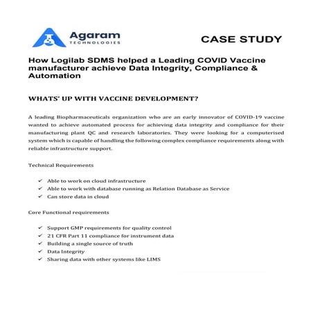 Implementation of-logilab-sdms-in-the-biopharama-industry-for-vaccine-research