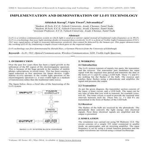 Implementation and demonstration of li fi technology