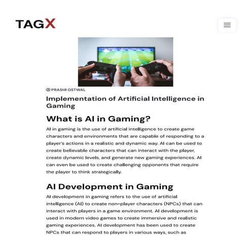 Implementation of Artificial Intelligence in Gaming.pdf