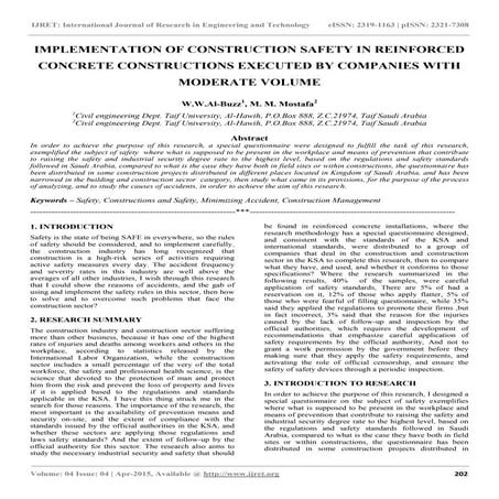 Safety Assessment in Construction Projects | PDF