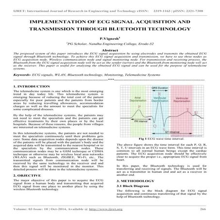 Implementation of ecg signal acquisition and transmission through bluetooth t...