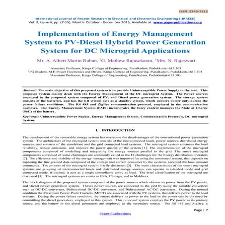 Implementation of Energy Management System to PV-Diesel Hybrid Power Generati...