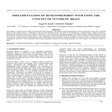 Implementation of humanoid robot with using the