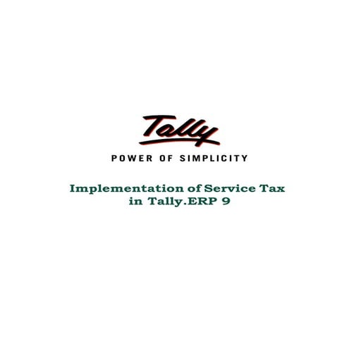 Implementation of service tax in tally erp 9 |  Tally Shopper | Tally Solutio...
