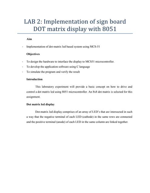 Implementation of sign board dot matrix display with 8051