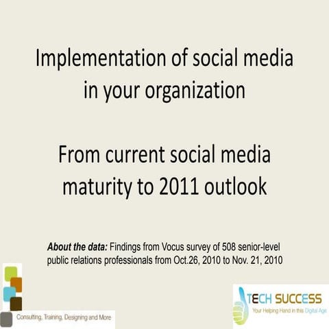 Implementation of Social Media  In 2011