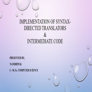 Syntax directed translators intermediate