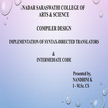 Syntax directed translators intermediate