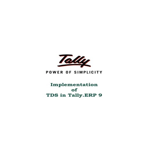TDS In Tally Erp 9