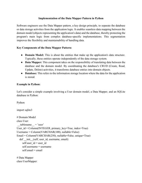 Implementation of the Data Mapper Pattern in Python.docx