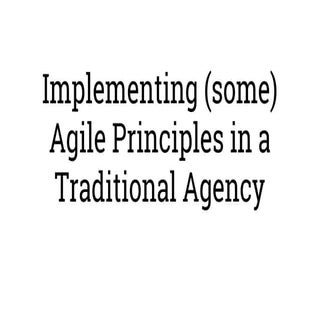 Implementing Agile Principles