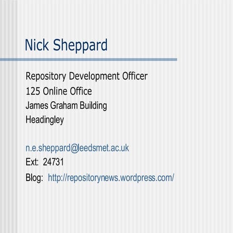 Implementing an Institutional Repository for Leeds Met