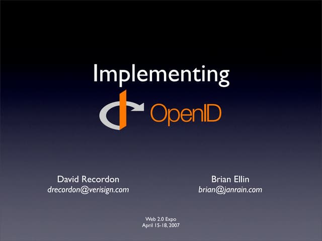 Implementing OpenID