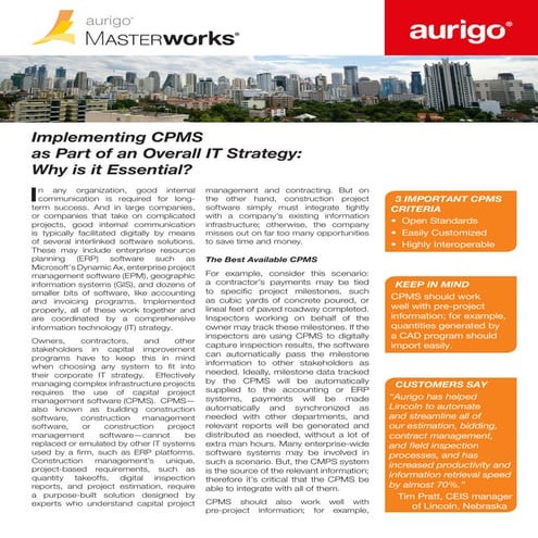 Implementing a cpms as part of an overall it strategy   master works vers...