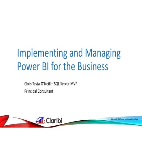 Implementing and managing power bi for the business