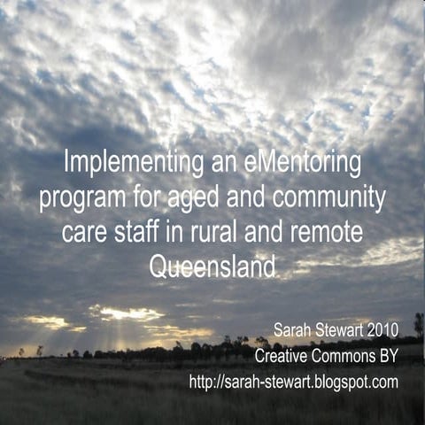 Implementing An eMentoring Program For Aged And Community Care