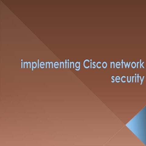 Implementing cisco network security