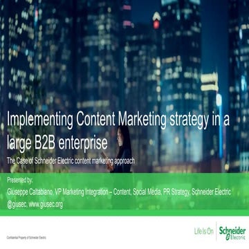How to implement Content Marketing Strategy in a large B2B enterprise | PDF