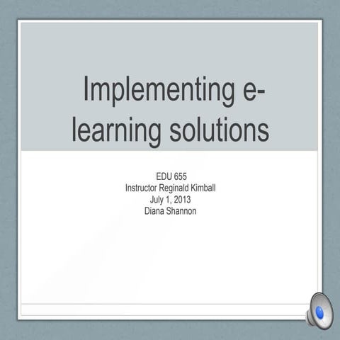 Implementing e learning