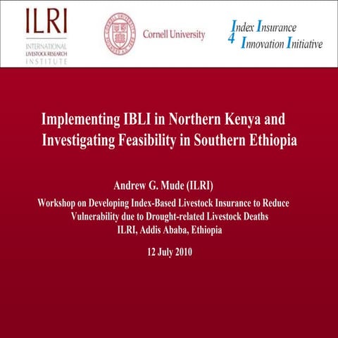 Implementing IBLI in Northern Kenya and investigating feasibility in Southern...