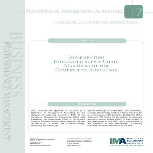 Implementing integrated supply chain | PDF