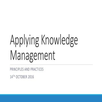 Implementing Knowledge Management