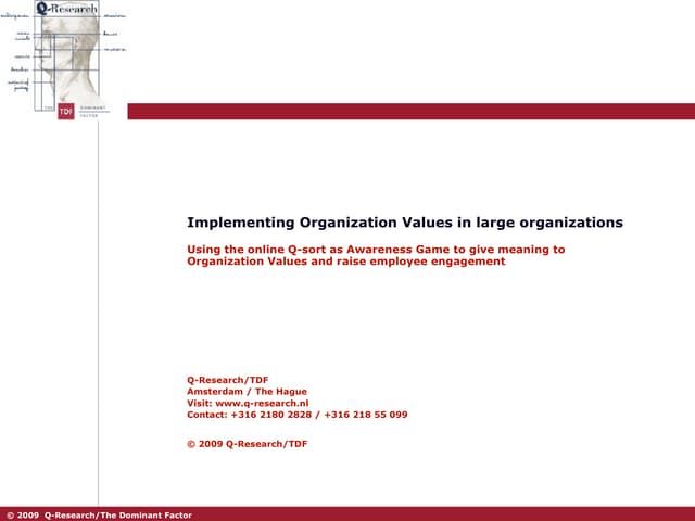 Implementing Org Values W Awareness Game