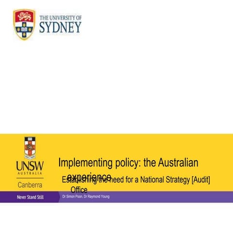 Implementing policy   the Australian experience 2.0